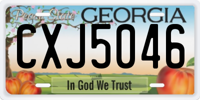 GA license plate CXJ5046