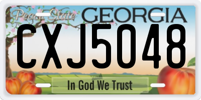 GA license plate CXJ5048
