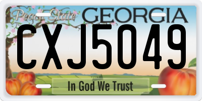 GA license plate CXJ5049