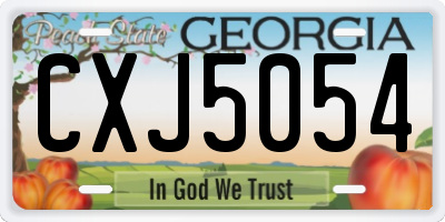 GA license plate CXJ5054