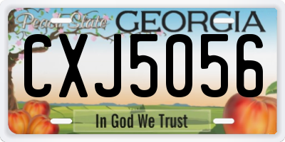 GA license plate CXJ5056