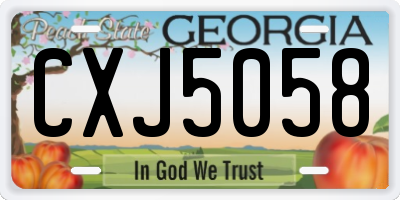 GA license plate CXJ5058