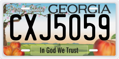 GA license plate CXJ5059