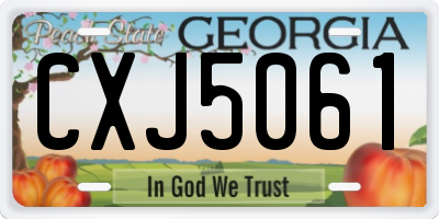 GA license plate CXJ5061