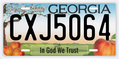 GA license plate CXJ5064