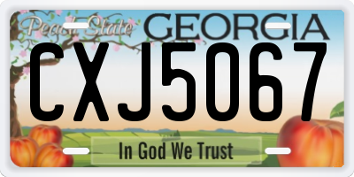 GA license plate CXJ5067