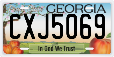 GA license plate CXJ5069