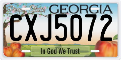 GA license plate CXJ5072