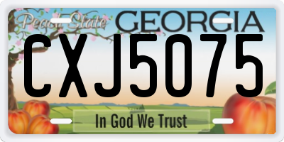 GA license plate CXJ5075