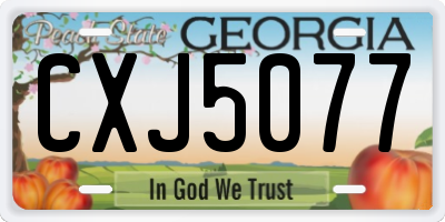 GA license plate CXJ5077