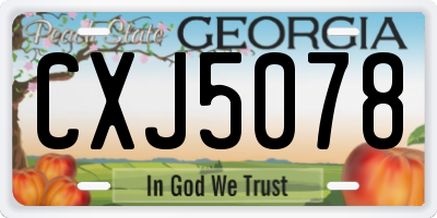 GA license plate CXJ5078