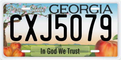 GA license plate CXJ5079