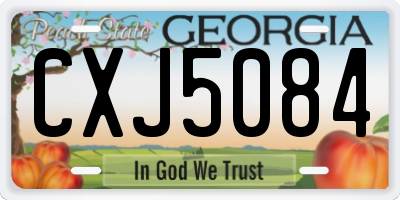 GA license plate CXJ5084