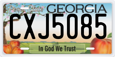 GA license plate CXJ5085