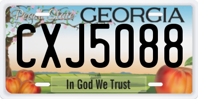 GA license plate CXJ5088