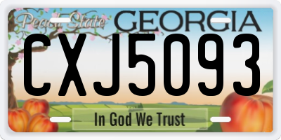 GA license plate CXJ5093
