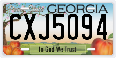 GA license plate CXJ5094