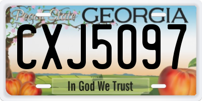GA license plate CXJ5097