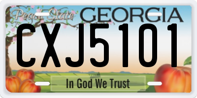 GA license plate CXJ5101