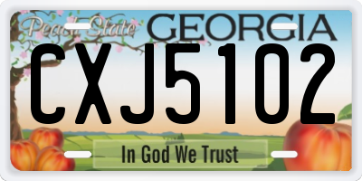 GA license plate CXJ5102