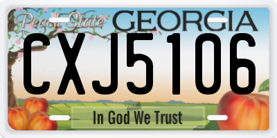 GA license plate CXJ5106