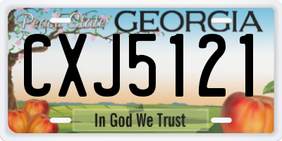 GA license plate CXJ5121