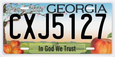 GA license plate CXJ5127
