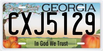 GA license plate CXJ5129