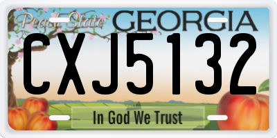 GA license plate CXJ5132