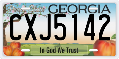 GA license plate CXJ5142