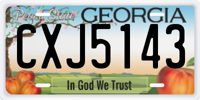 GA license plate CXJ5143