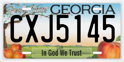 GA license plate CXJ5145