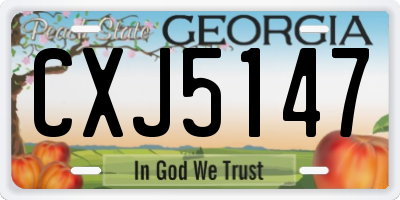 GA license plate CXJ5147