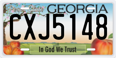 GA license plate CXJ5148
