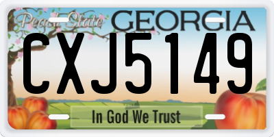 GA license plate CXJ5149