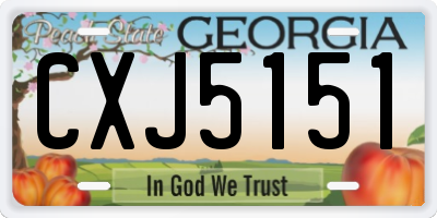 GA license plate CXJ5151