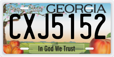 GA license plate CXJ5152