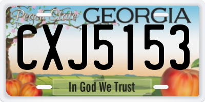 GA license plate CXJ5153