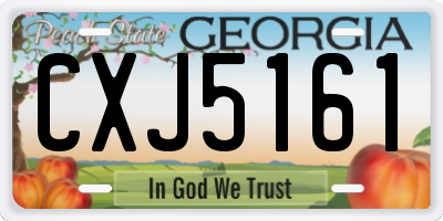 GA license plate CXJ5161