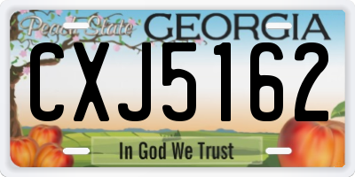 GA license plate CXJ5162