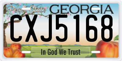 GA license plate CXJ5168