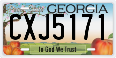 GA license plate CXJ5171