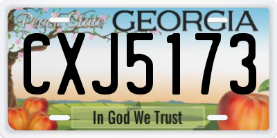 GA license plate CXJ5173