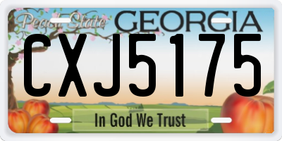 GA license plate CXJ5175