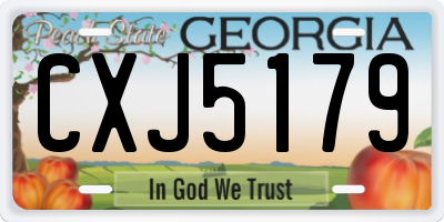 GA license plate CXJ5179