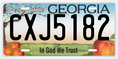 GA license plate CXJ5182