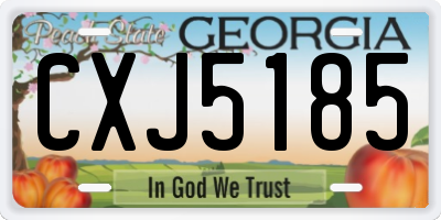 GA license plate CXJ5185