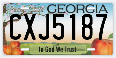 GA license plate CXJ5187