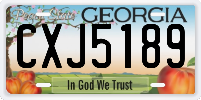 GA license plate CXJ5189