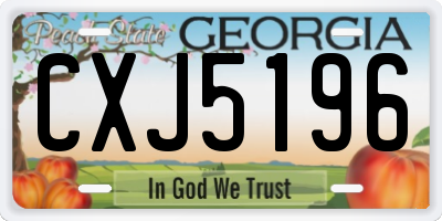 GA license plate CXJ5196